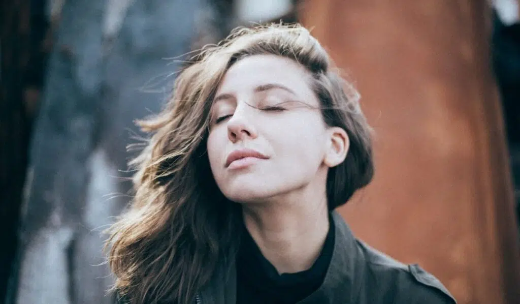 cute introverted woman