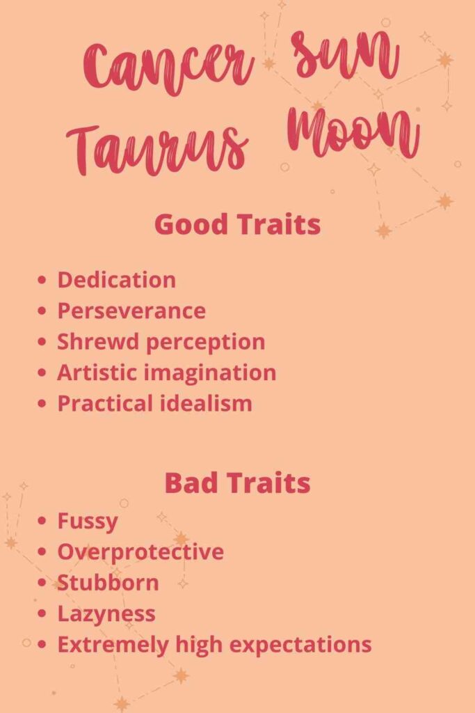 cancer sun taurus moon traits