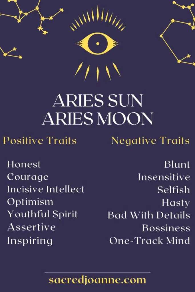 aries sun aries moon traits