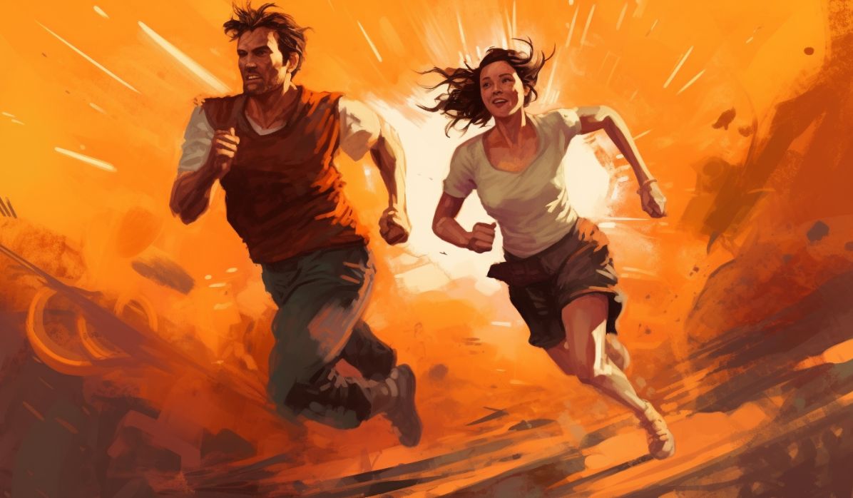 a couple running together