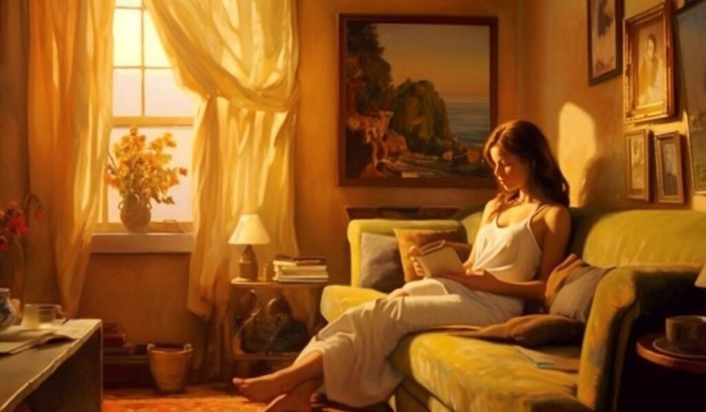 infj cancer woman reading a book illustration