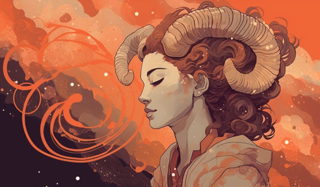 infp aries woman with a horn