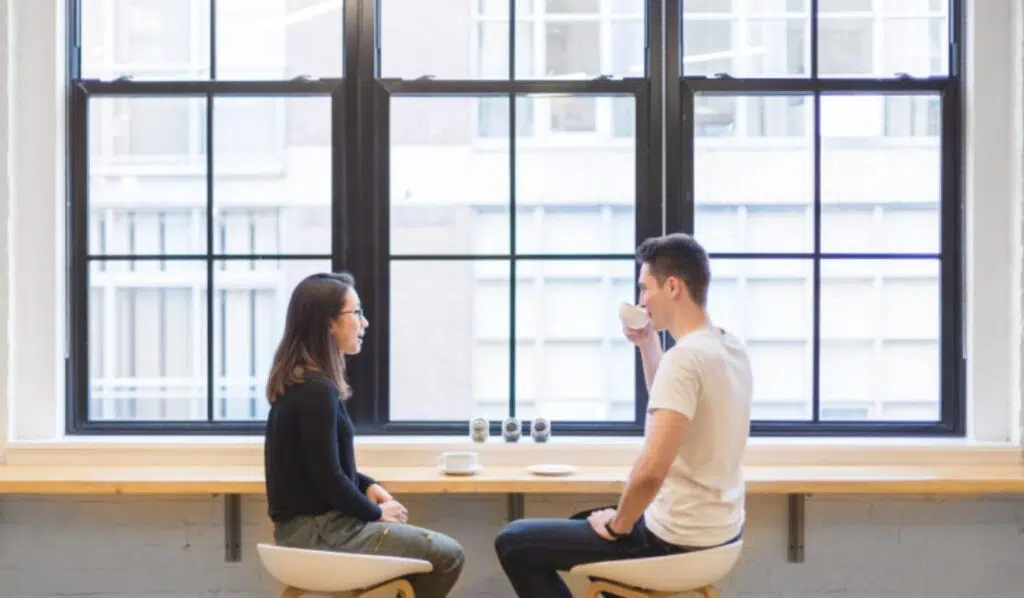 neptune trine north node couple drinking coffee