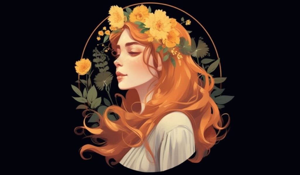 redhead infp libra woman illustration