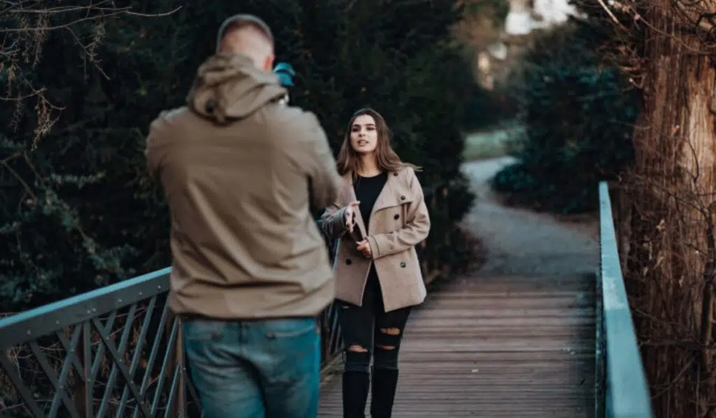 saturn sextile north node couple walking on a bridge