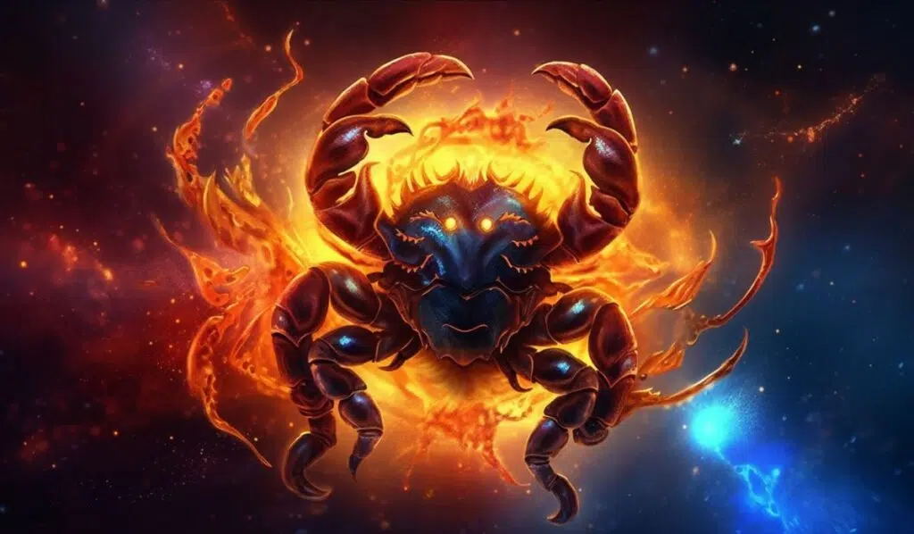 scorpion on fire illustration