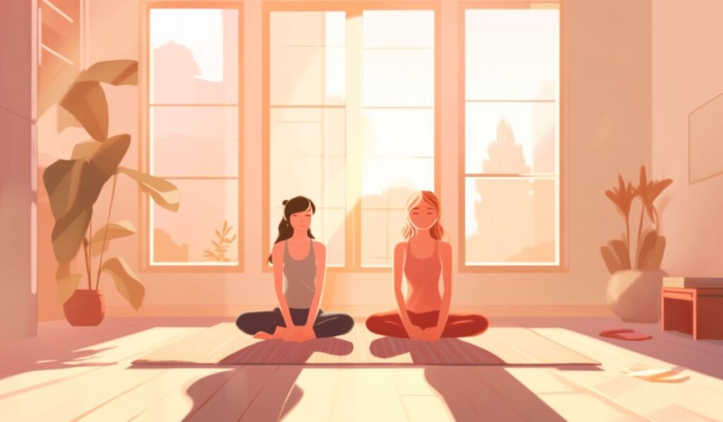 sun-conjunct-chiron-friends-doing-yoga