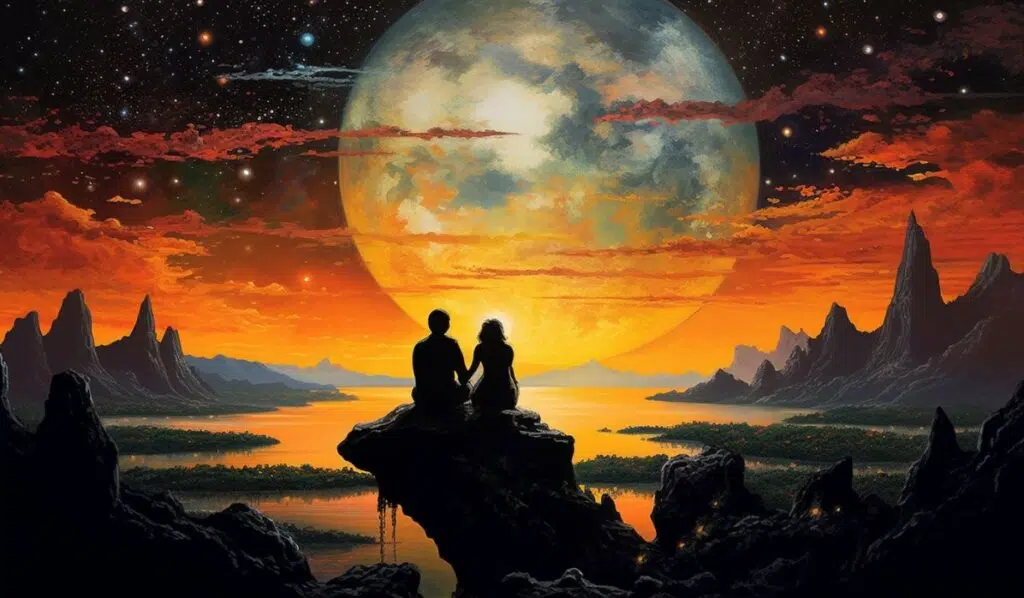 sun-conjunct-lilith-synastry-couple-illustration