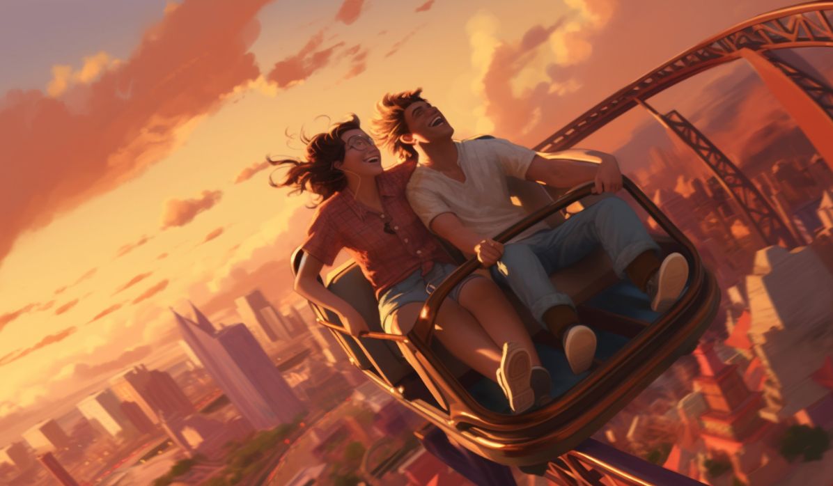 sun-conjunct-mars-synastry-couple-rollercoaster-riding