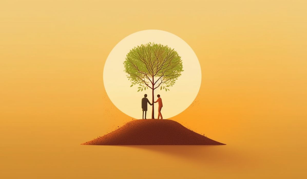 sun-conjunct-north-node-synastry-couple-planting-trees
