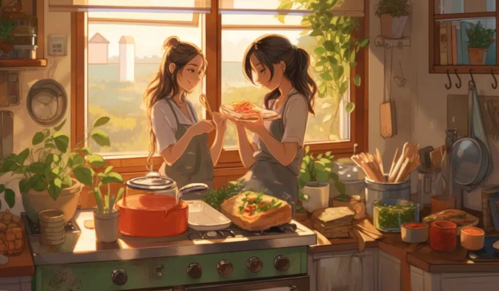 sun-conjunct-venus-friends-cooking