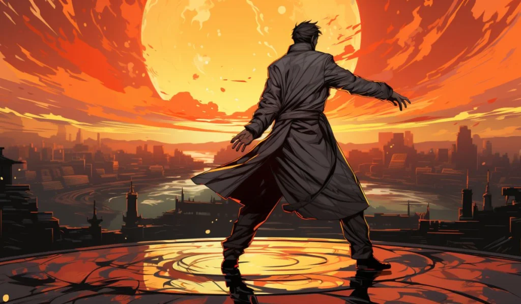 sag-sun-scorpio-moon-man-illustration