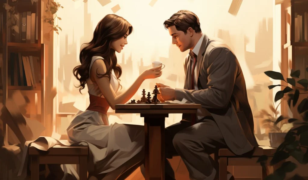sag-sun-virgo-moon-couple-illustration