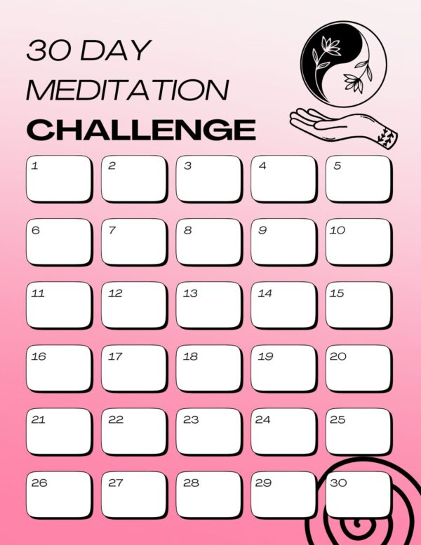 30 Day Meditation Challenge US Letter