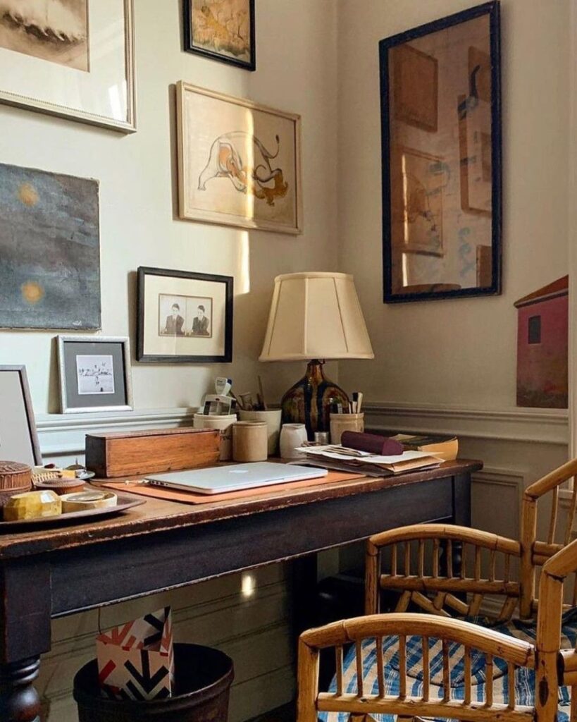 vintage-cozy-home-office-art-filled-inspiration