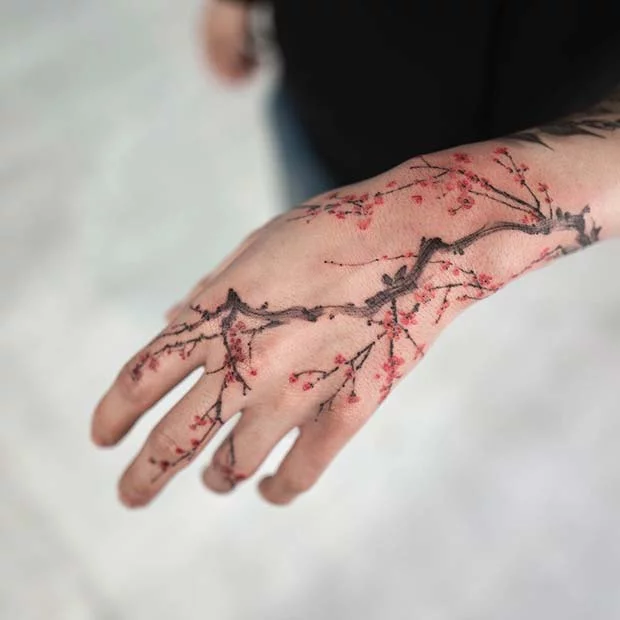 cherry-blossom-hand-tattoo