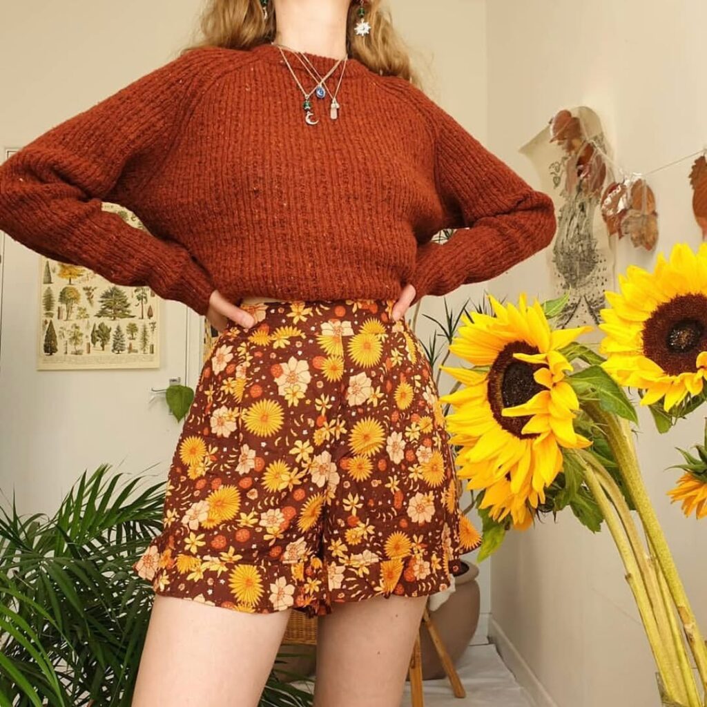 cozy-sweater-and-sunflower-print-shorts