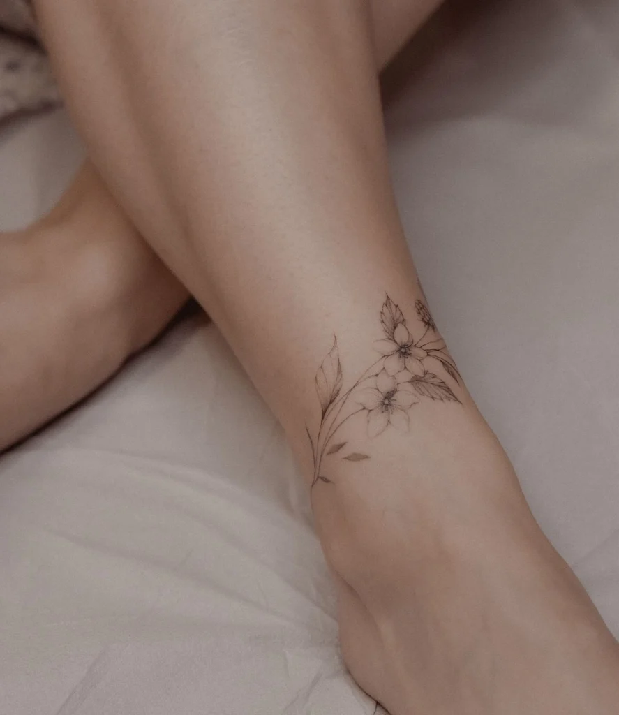 delicate-ankle-tattoo-floral-elegance-modern