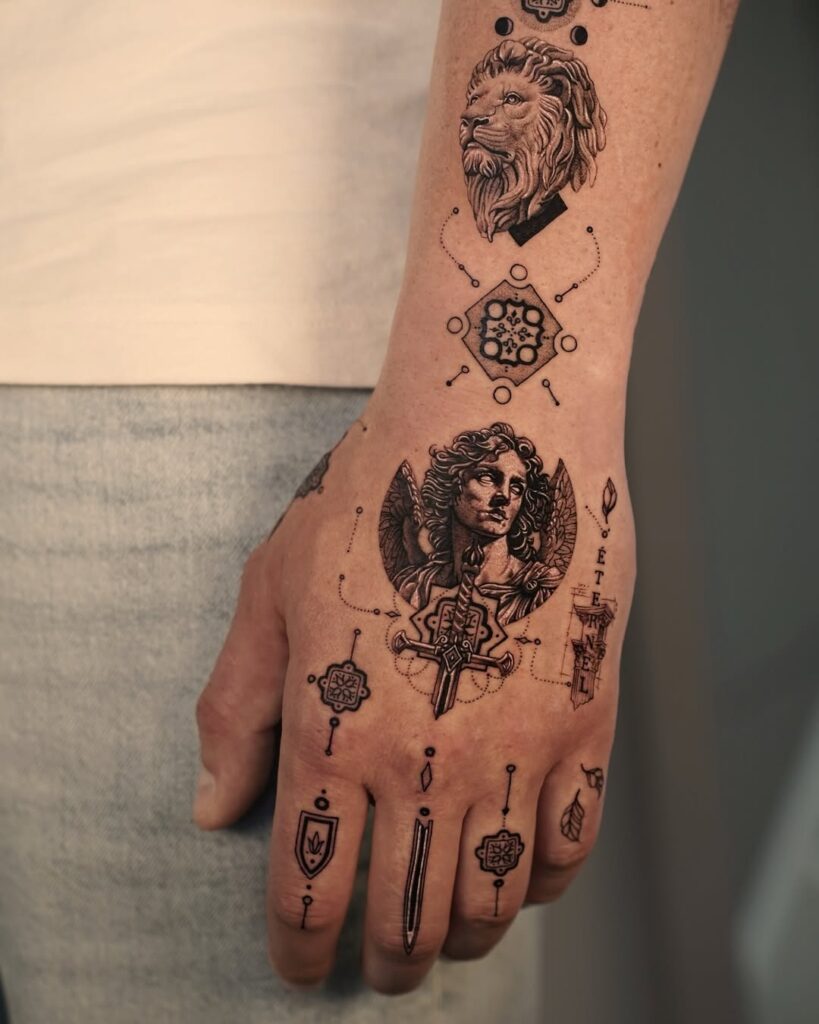 divine-warrior-hand-tattoo