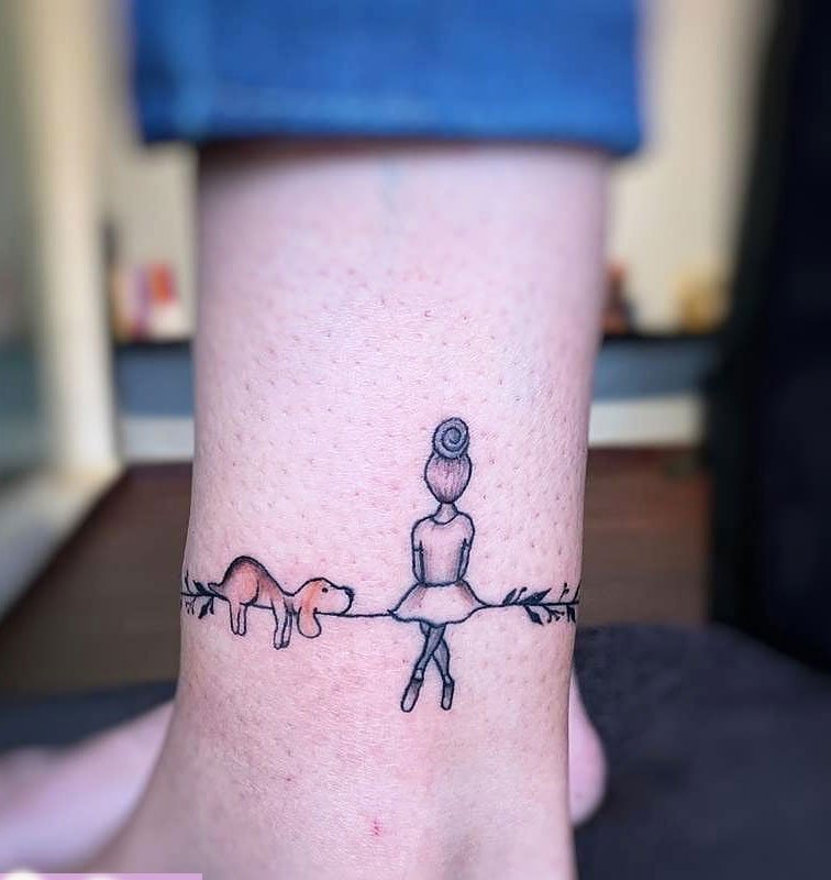 girl-and-dog-ankle-tattoo