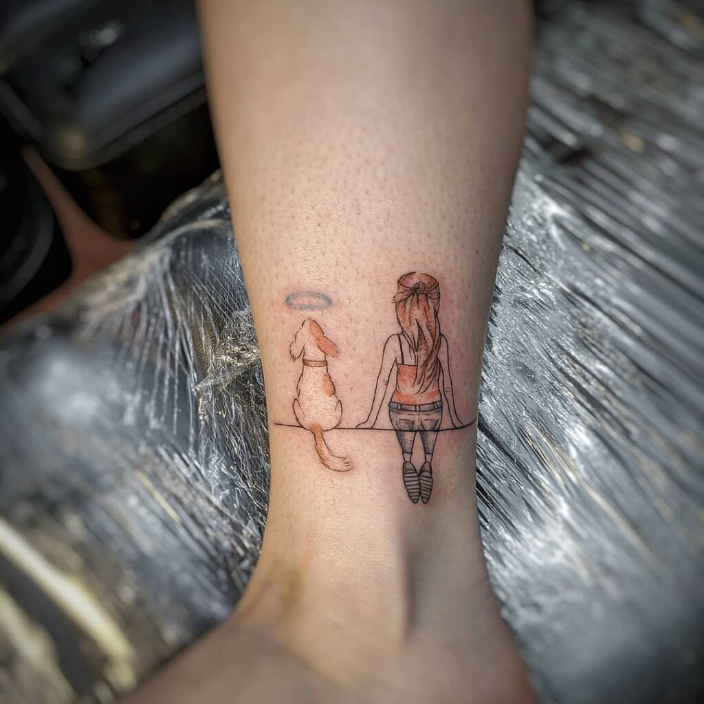 girl-and-dog-memory-ankle-tattoo