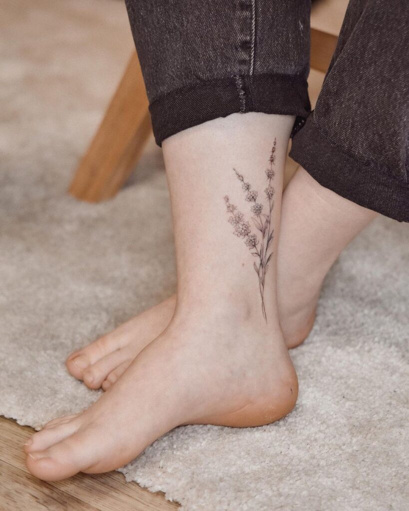 lavender-sprig-ankle-tattoo