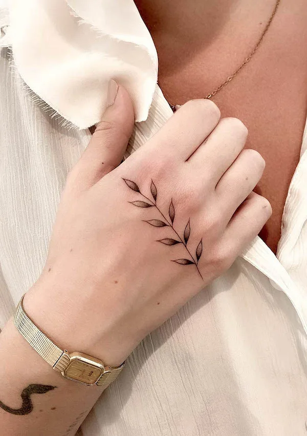 leaves-hand-tattoo