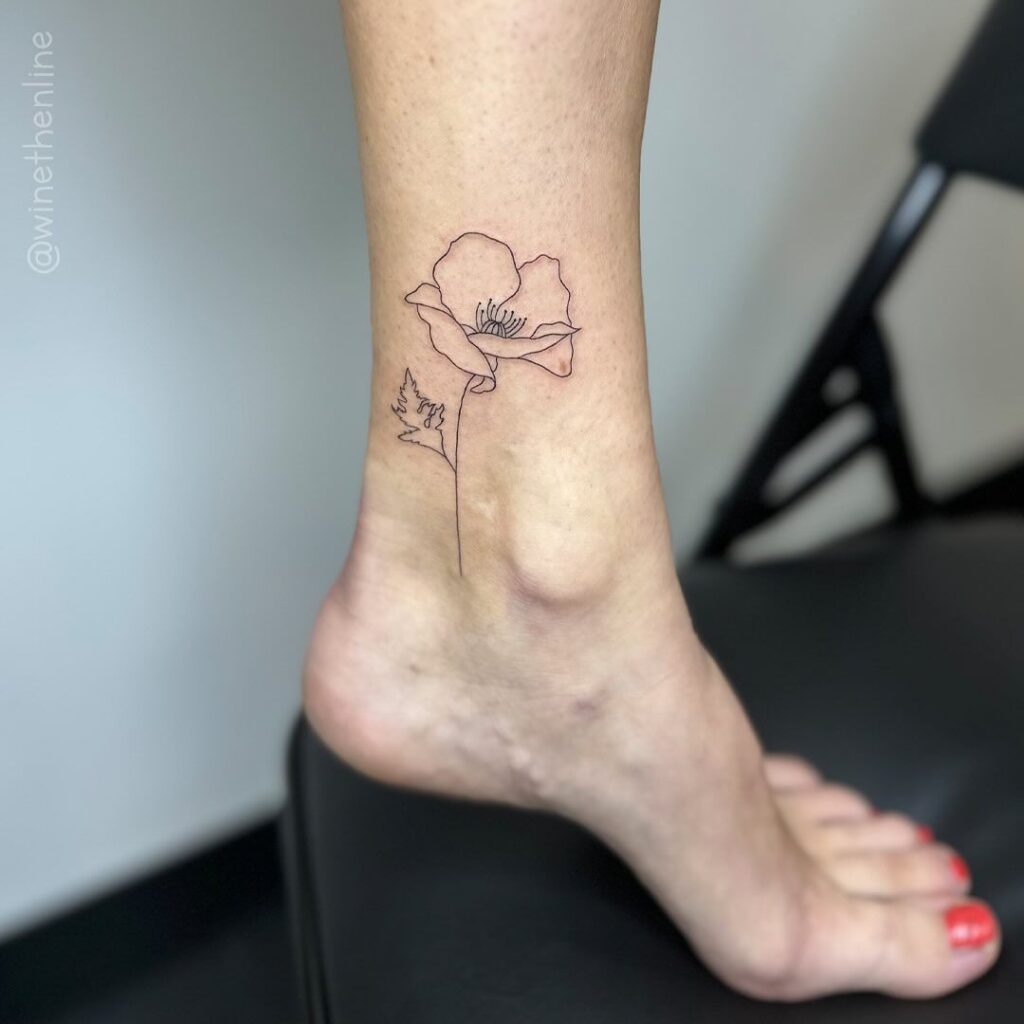 minimalist-flower-outline-tattoo