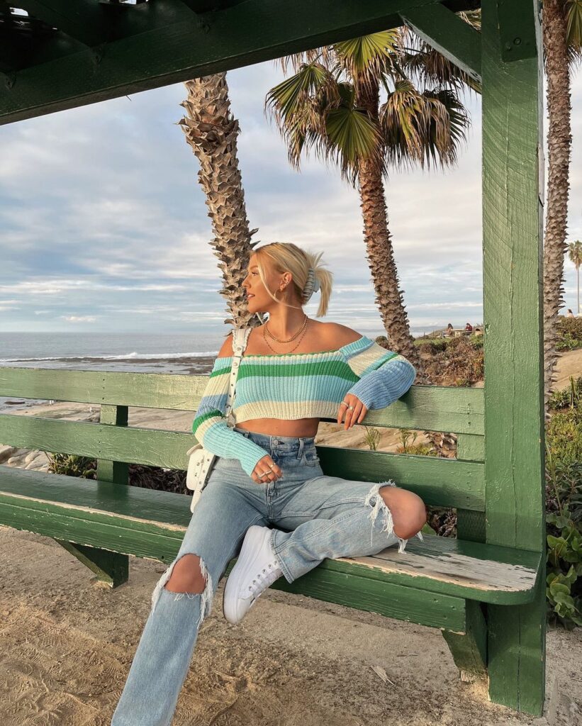 striped-off-shoulder-crop-sweater-and-ripped-jeans