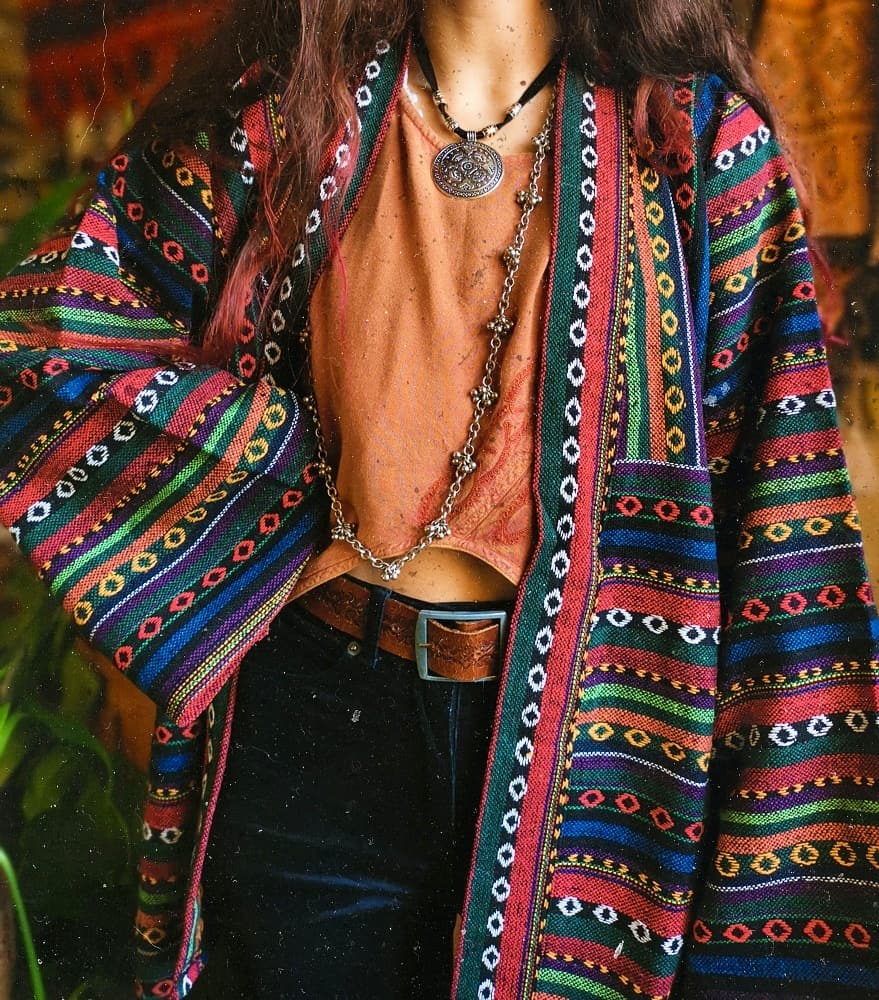 vibrant-striped-boho-cardigan-and-earthy-accents