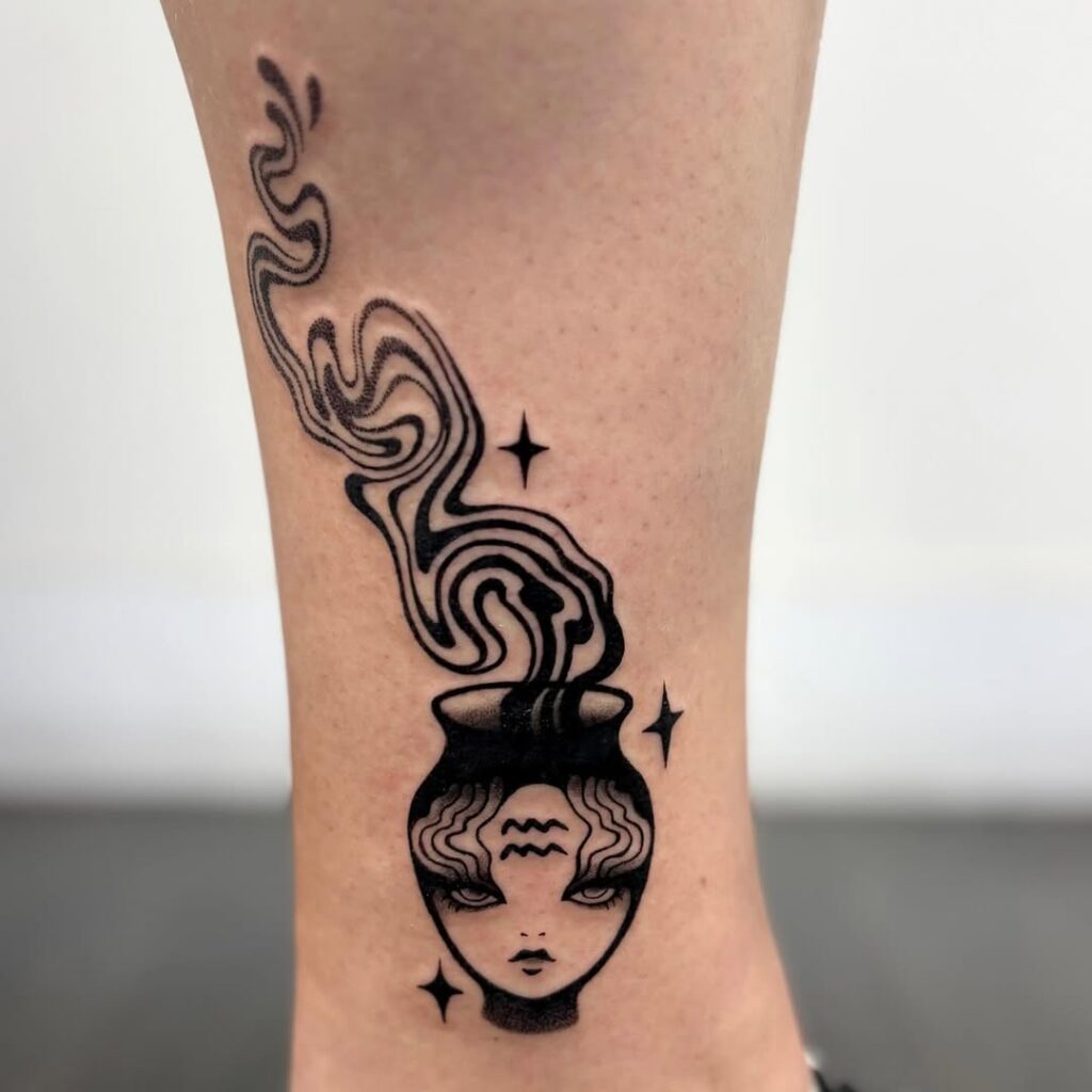 aquarius-face-in-vase-smoke-tattoo