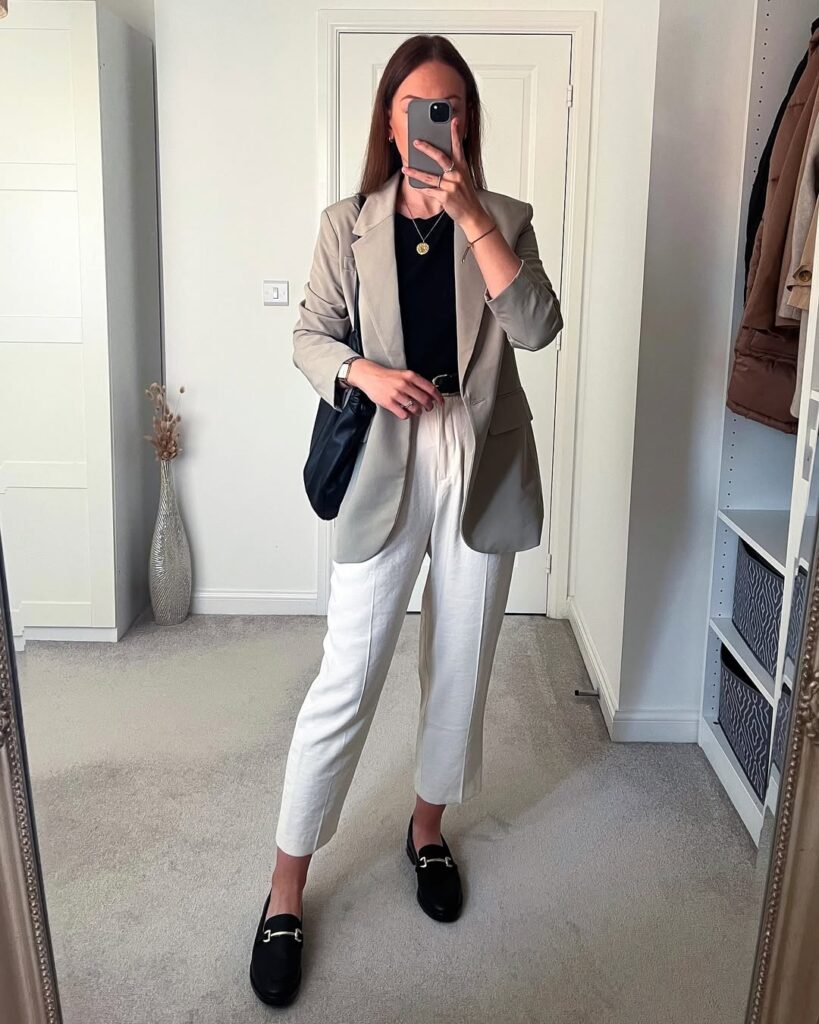 beige-blazer-black-top-white-trousers-look