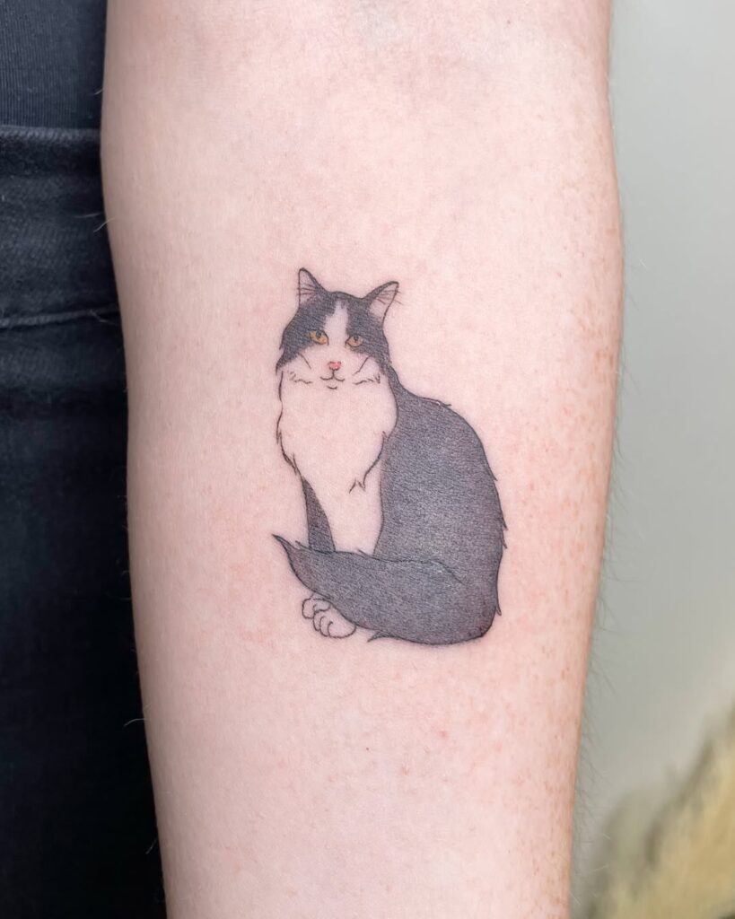 black-white-cat-tattoo