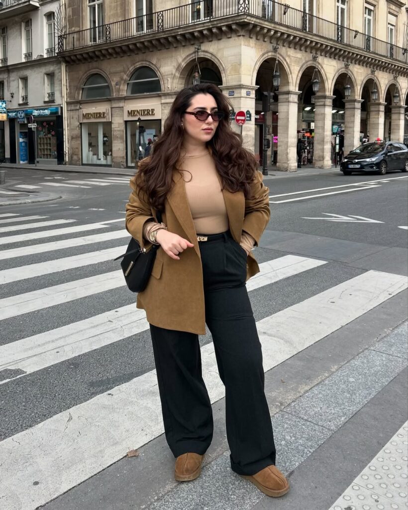 camel-blazer-tan-top-black-trousers-look