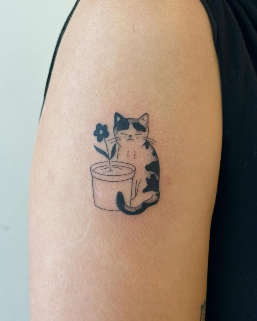 cat-and-flower-pot-tattoo