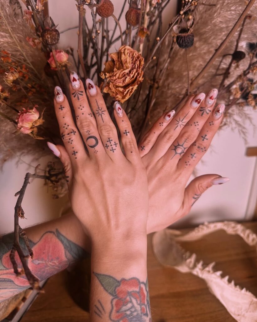 celestial-and-symbolic-finger-tattoo-set