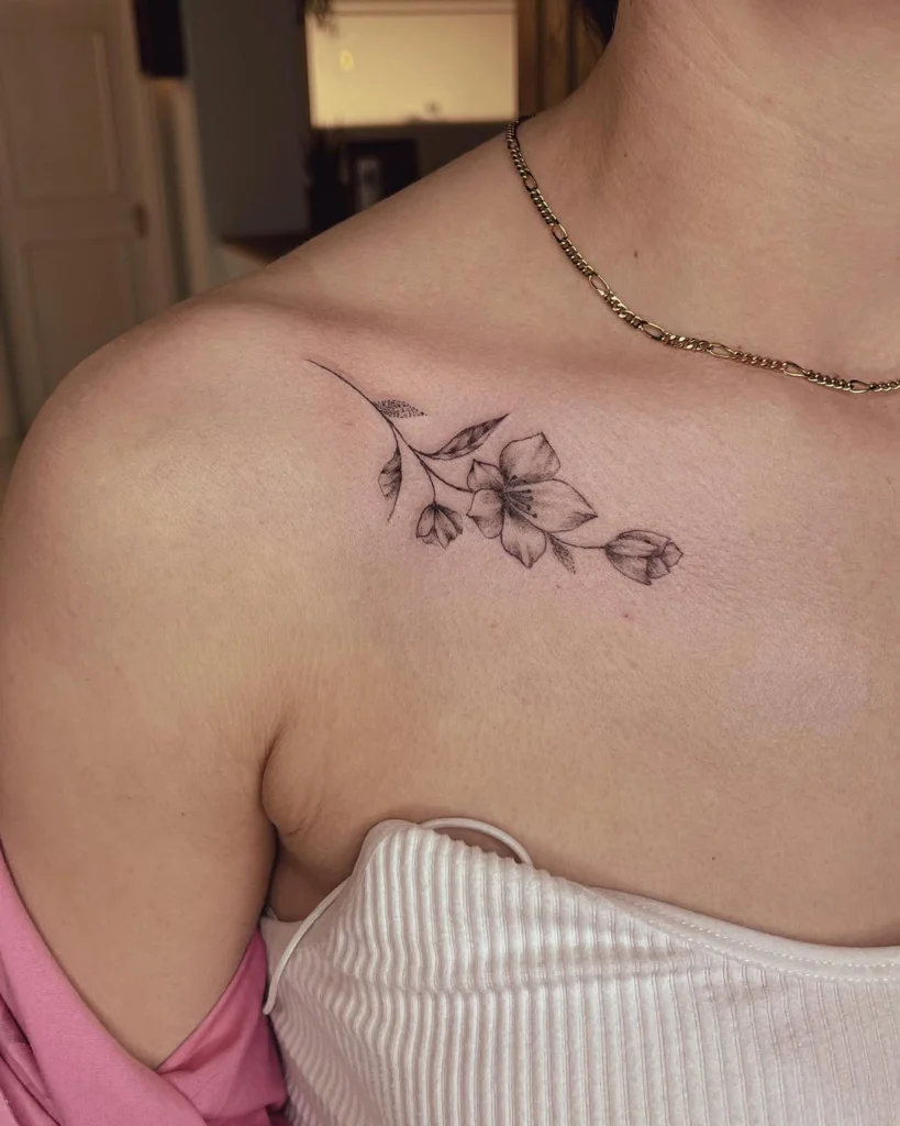 delicate-floral-collarbone-tattoo