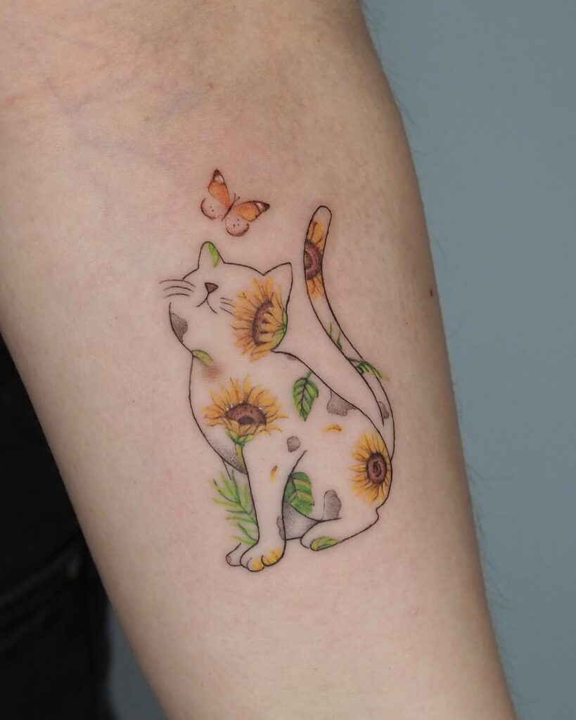 floral-cat-with-butterfly-tattoo