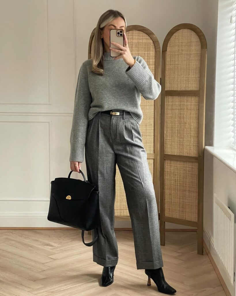 gray-sweater-tailored-trousers-work-look