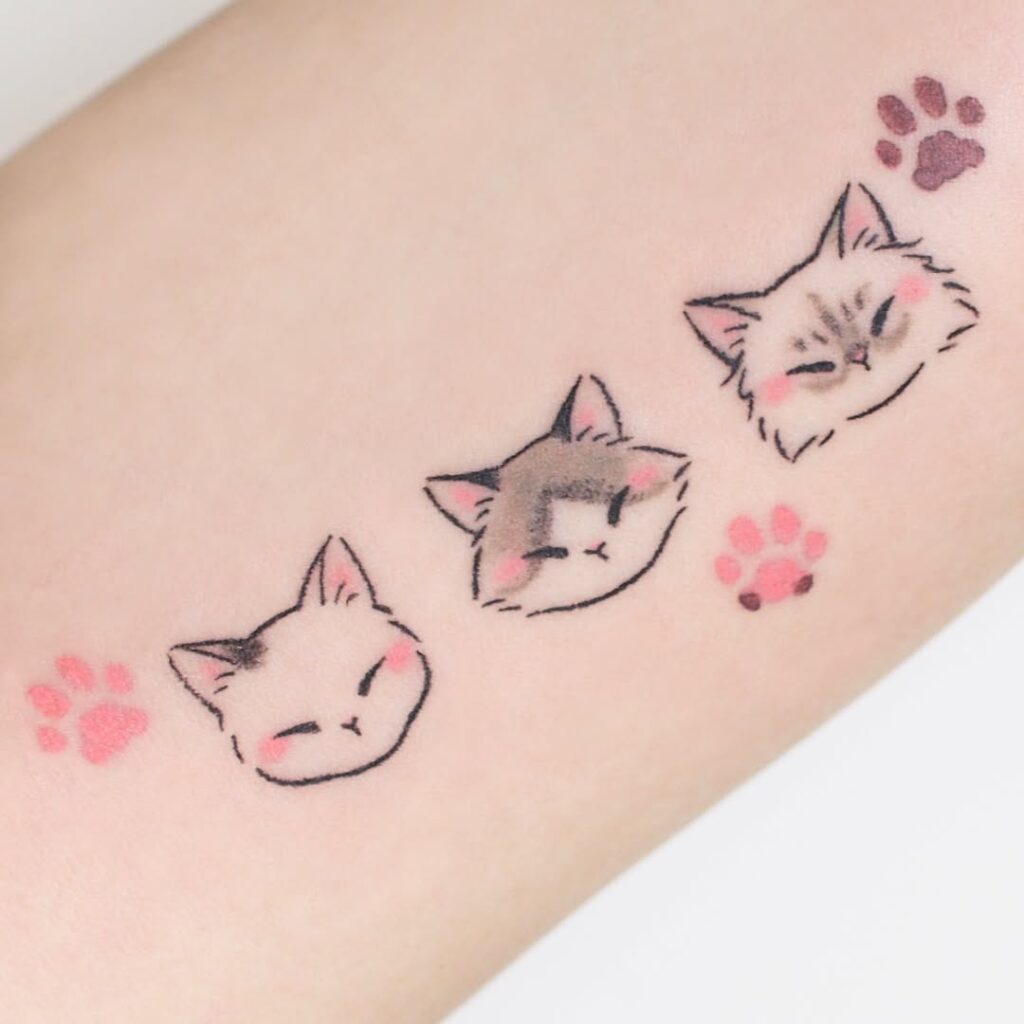 kawaii-cat-heads-tattoo