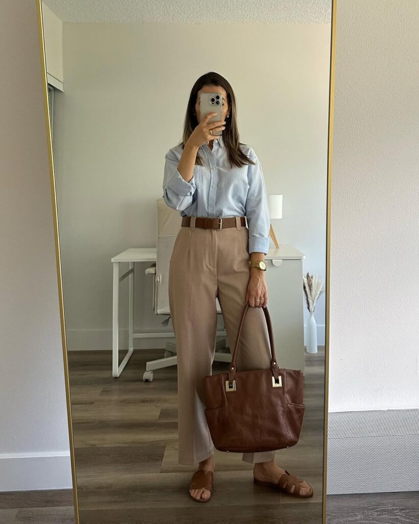 light-blue-shirt-tan-trousers-work-look