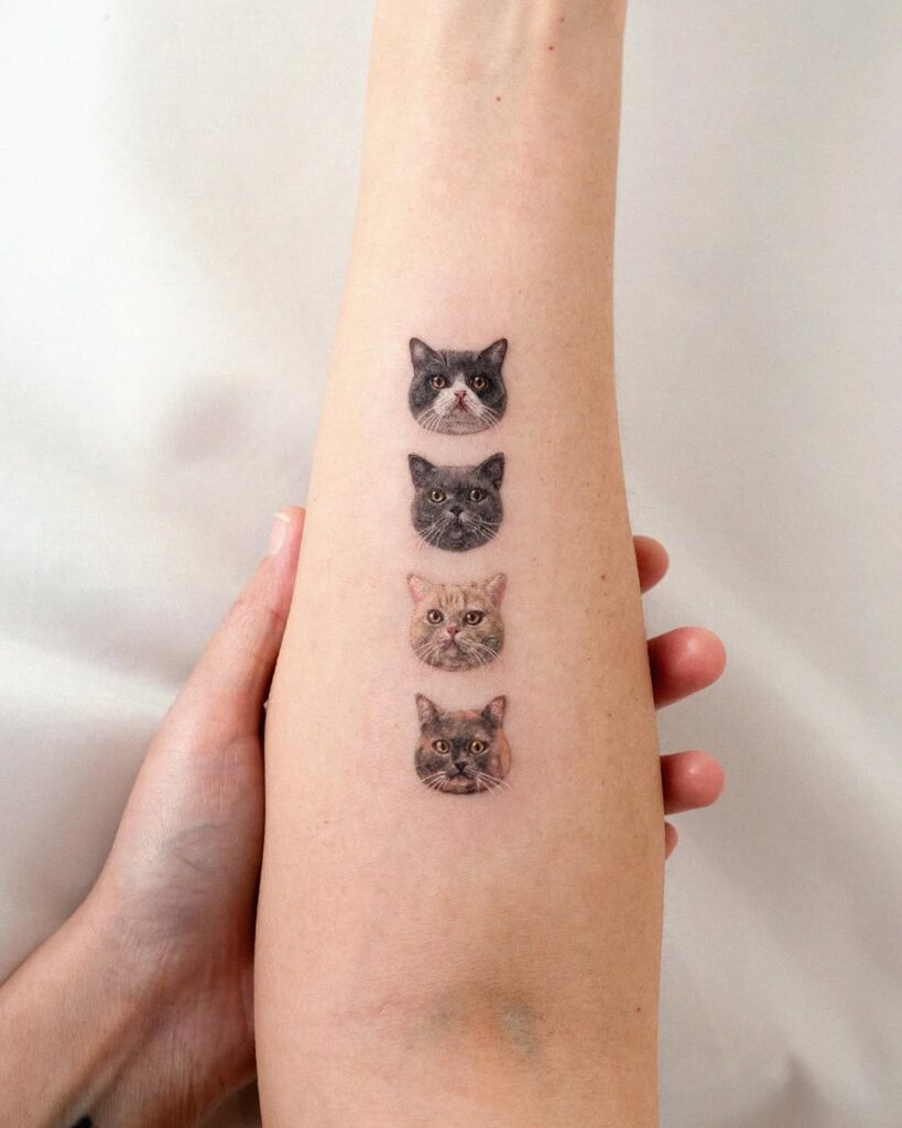 multi-cat-portrait-tattoo