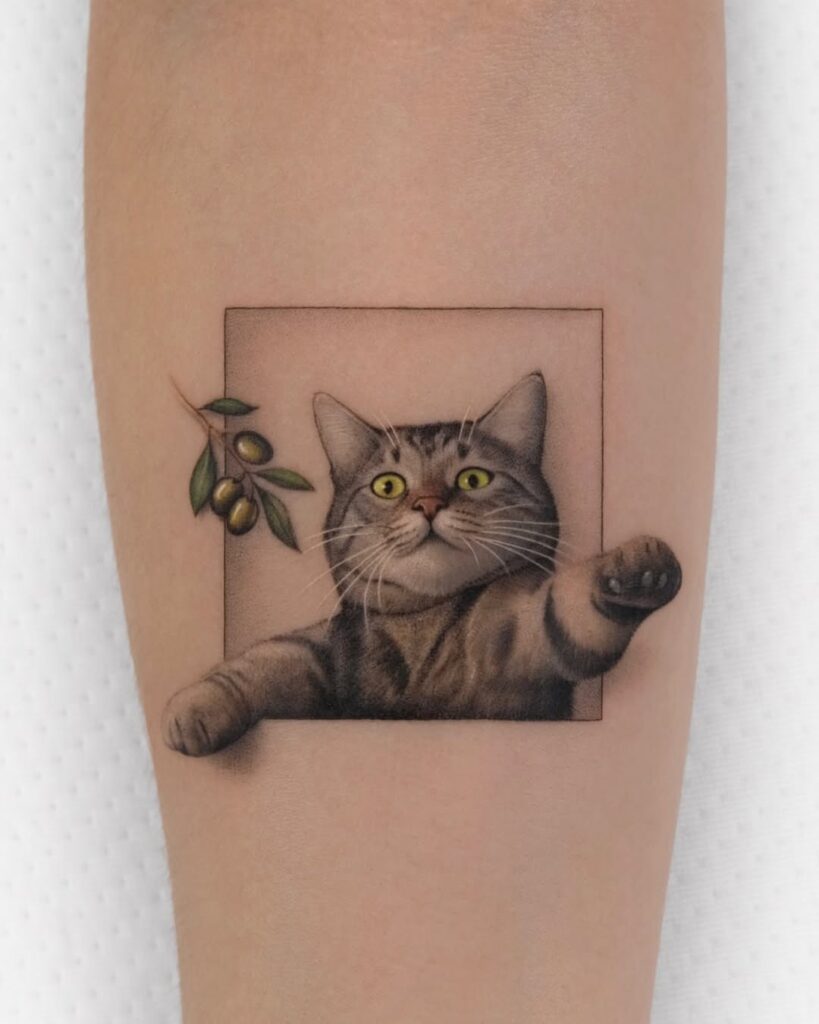 playful-cat-olive-tattoo