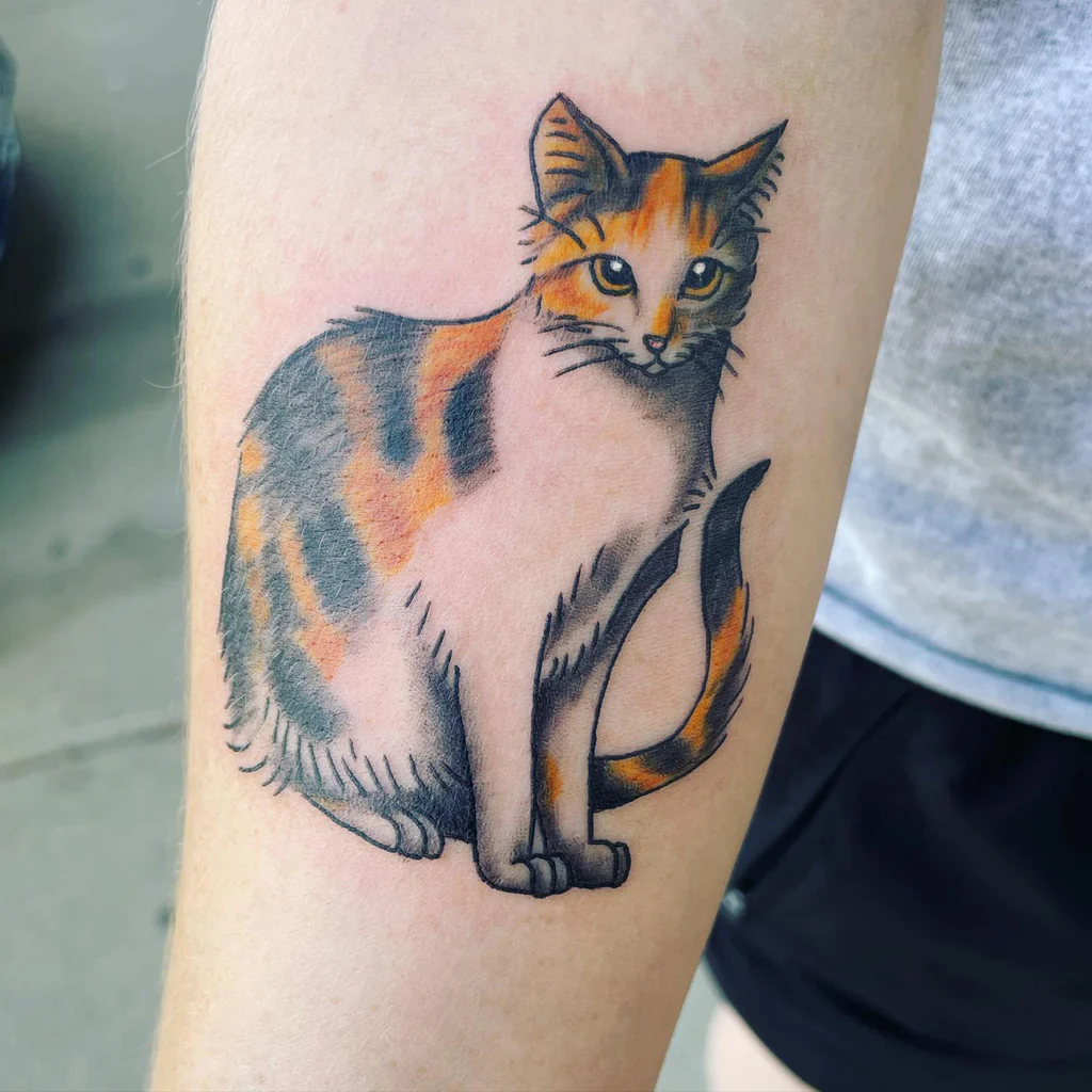 realistic-calico-cat-tattoo