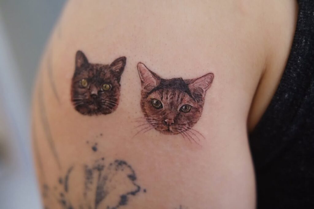 two-cat-portrait-tattoo