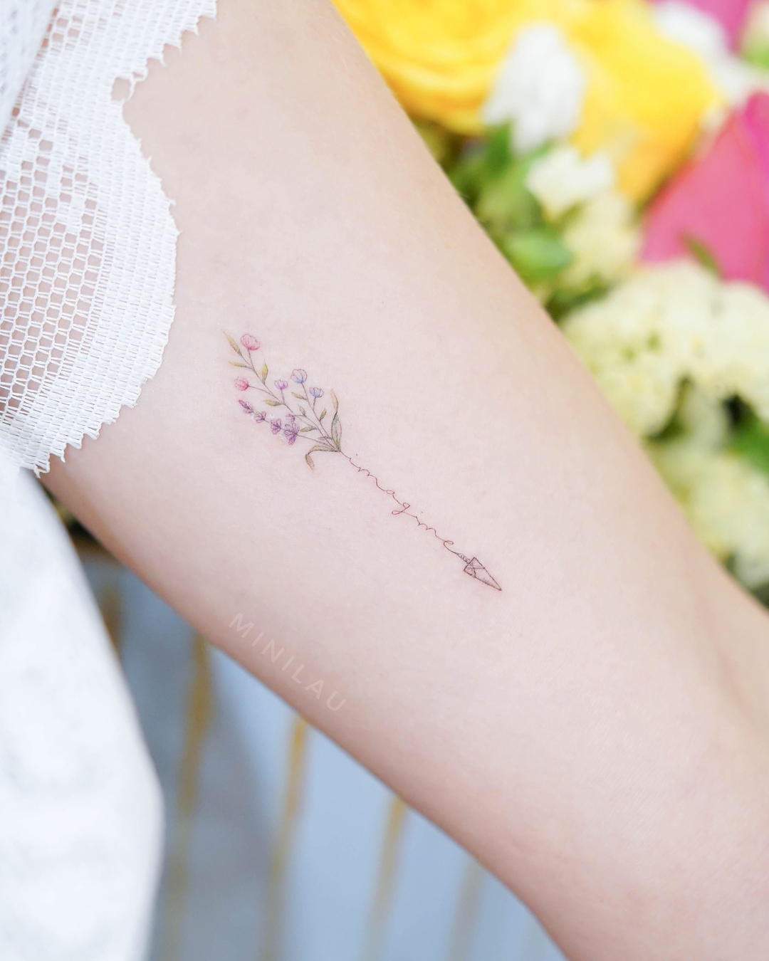 Delicate Arrow with Floral Accents