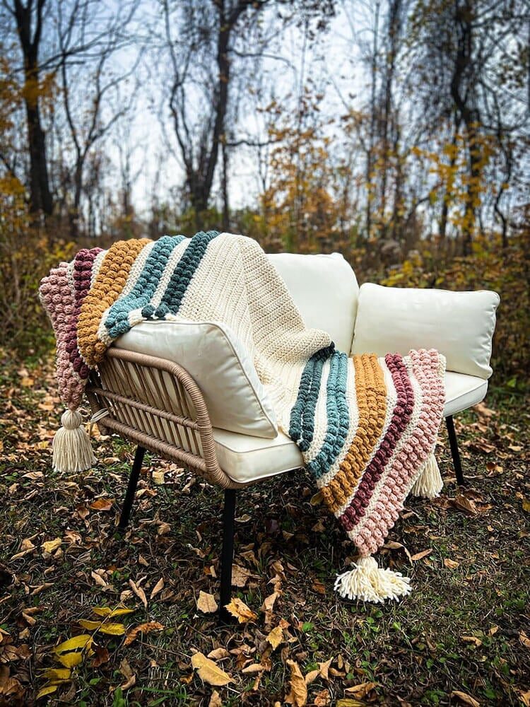 boho-striped-crochet-blanket-with-tassels