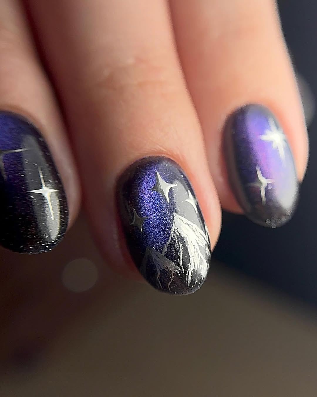 Galactic Chrome Nails