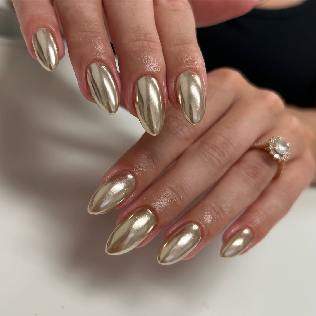 Shiny Chrome Nail Art