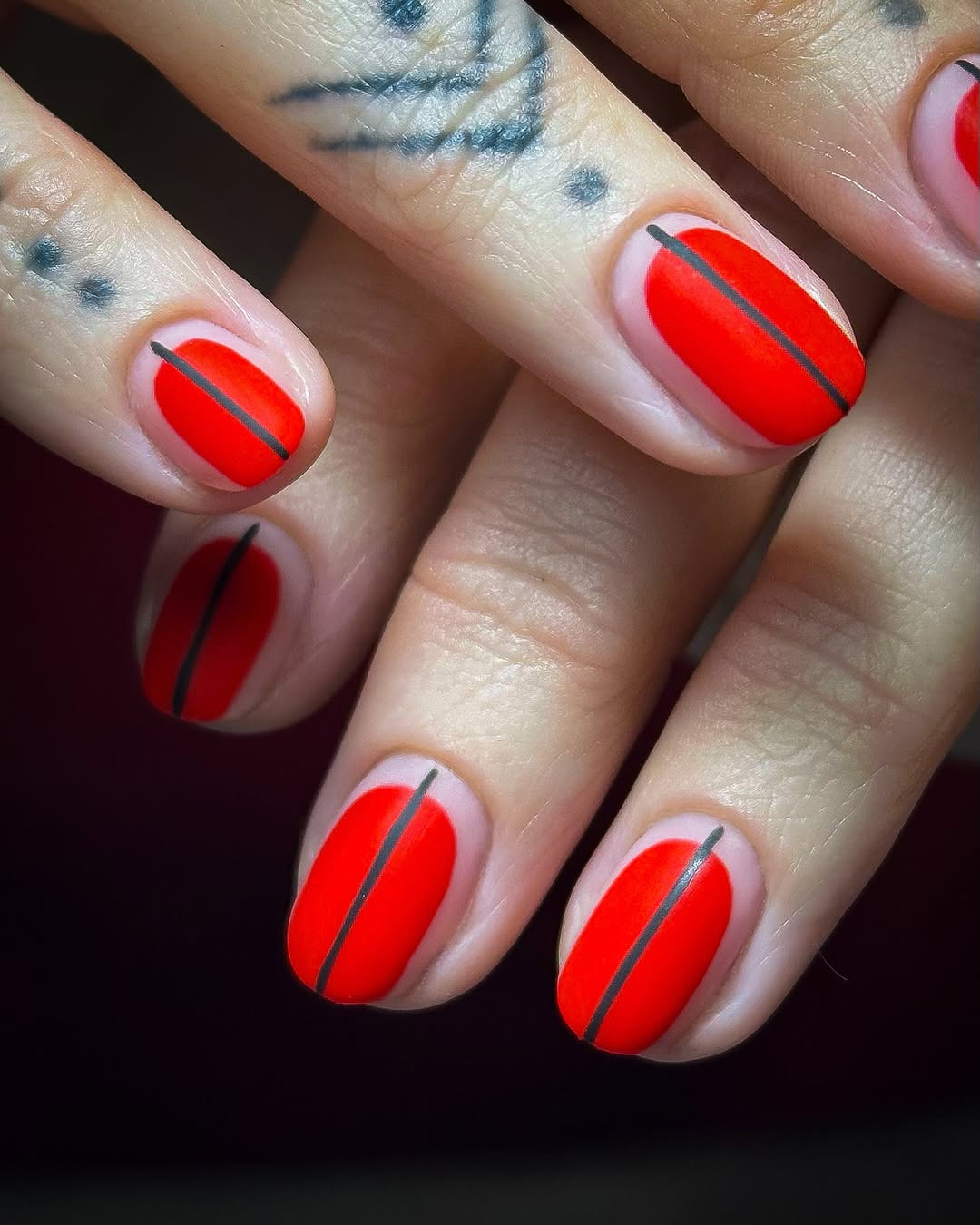 Vibrant Red Chrome Nails